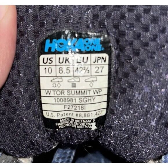 Hoka One One Tor Summit WP Shoes Women’s Sz 10 1008981 SGHY Steel Grey Hydrangea - Picture 9 of 9